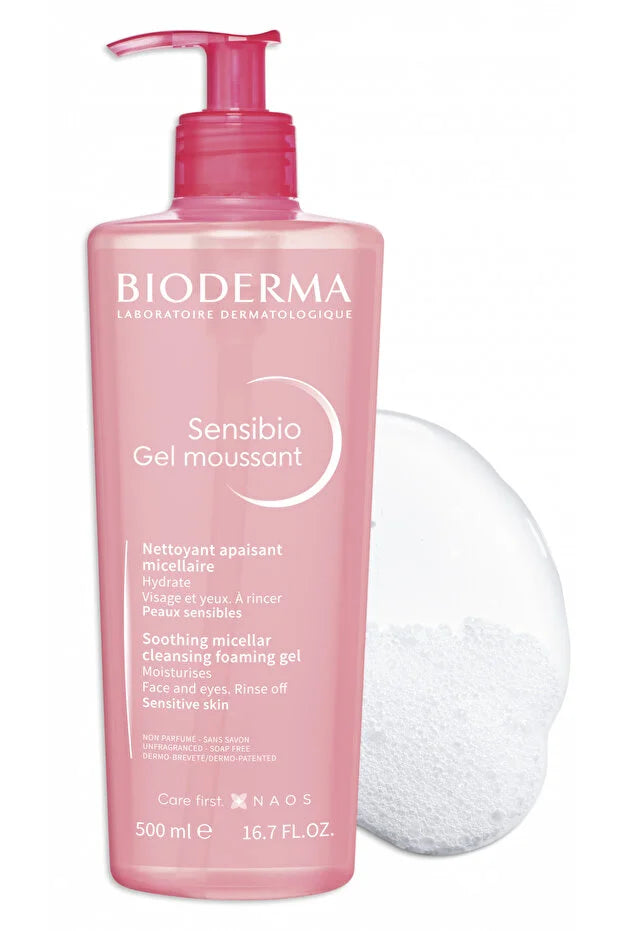 Bioderma Sensibio Foaming Gel Sensitive and Normal Skin Micellar Facial Cleansing Gel 500 ml