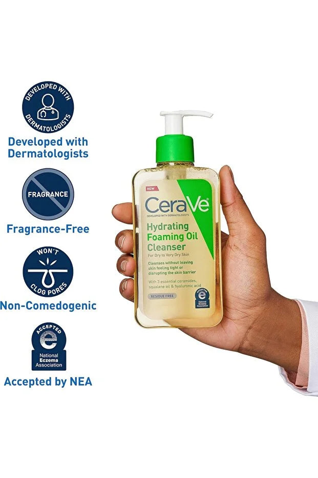 CeraVe Hydrating Foaming Cleanser With Squalane, Moisturizing For Dry To Very Dry Skin