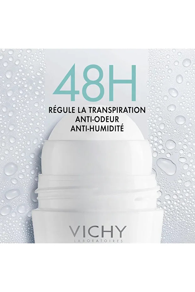 Vichy Deodorant Roll-on For Intense Perspiration Control, 48h Protection, Hypoallergenic, 50ml