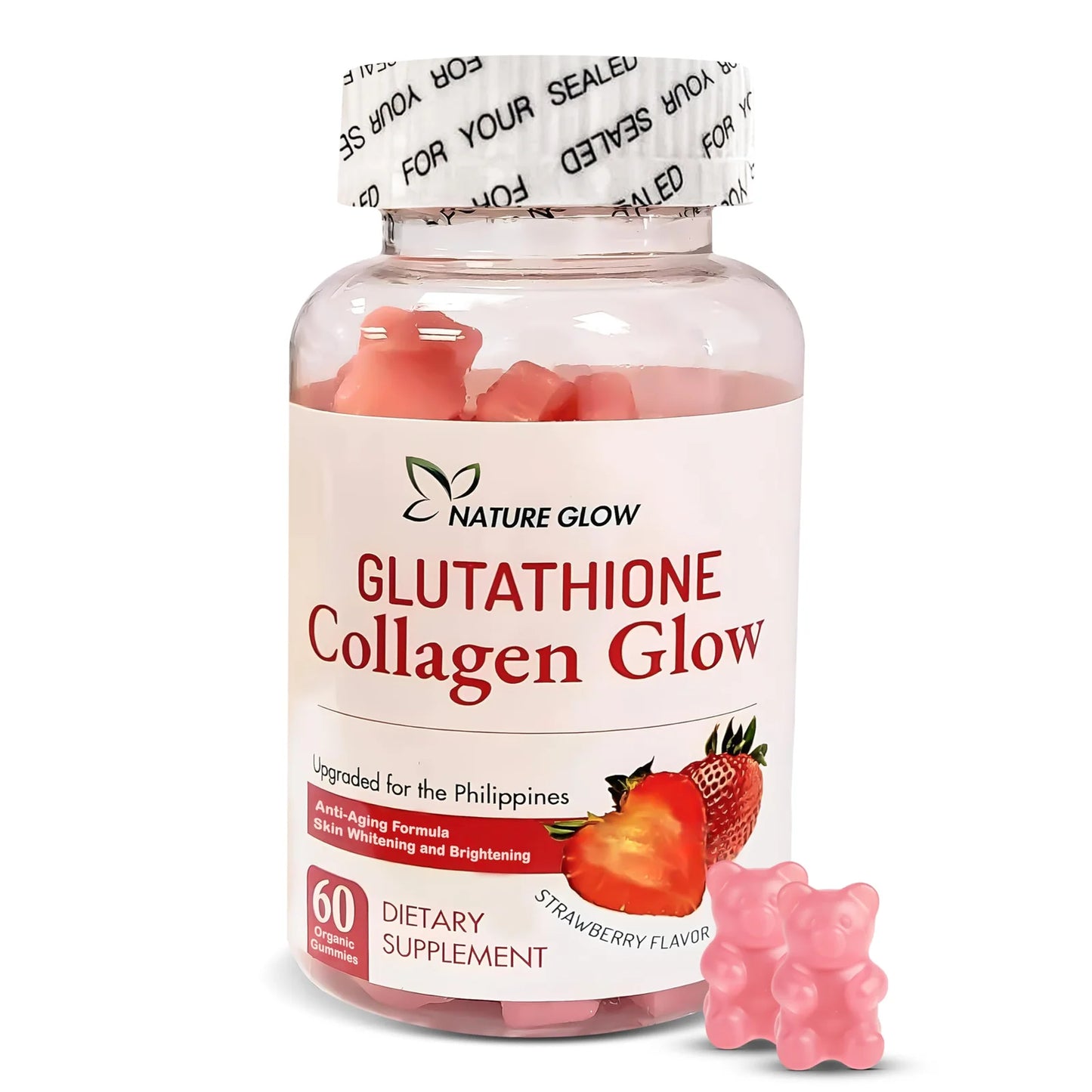 Nature Glow Glutathione Collagen Glow – Strawberry Flavor (60 Gummies)