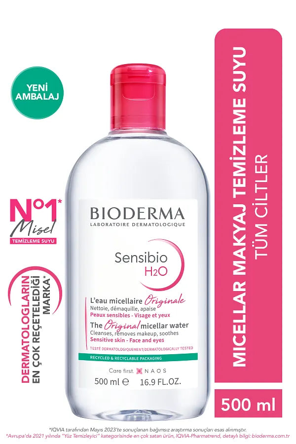 Bioderma Sensibio H2O Micellar Make-Up Cleansing Water for Sensitive and Normal Skin 500 ml