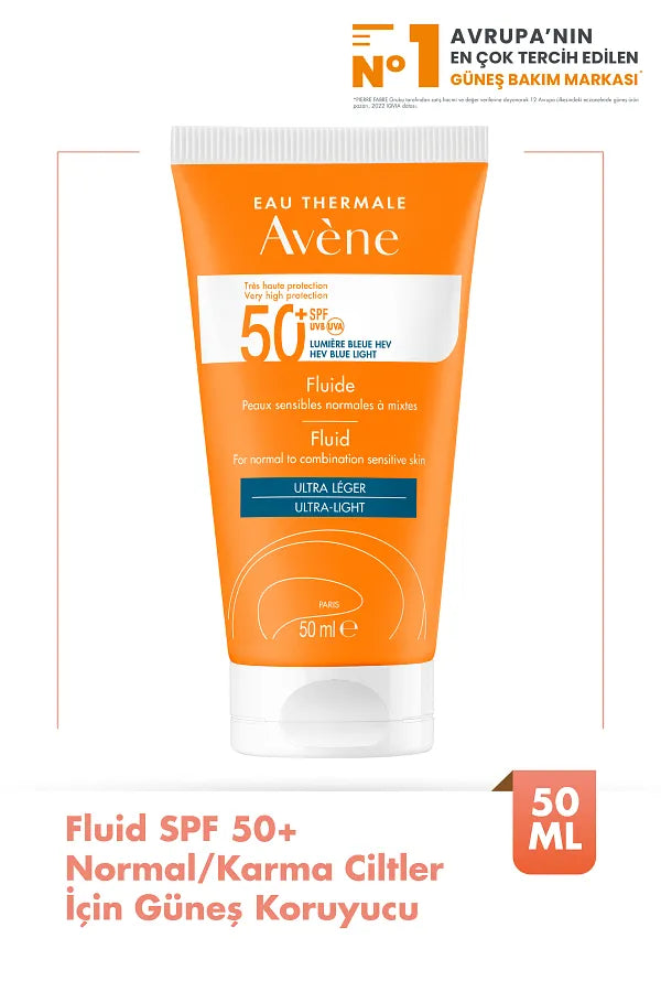 Avene Fluid Spf 50+ High Protection Sunscreen for Normal or Combination Skin 50 ml