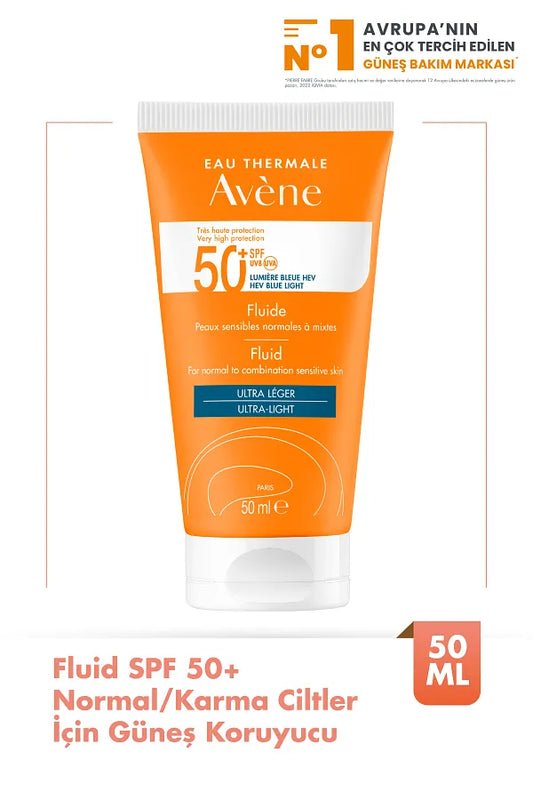 Avene Fluid Spf 50+ High Protection Sunscreen for Normal or Combination Skin 50 ml
