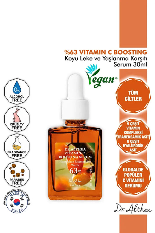 Dr. Althea Vitamin C Boosting Serum - Containing 63% Acid, Anti-Blemish and Anti-Aging - 30ml