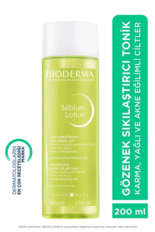 Bioderma Sebium Lotion 200ml - Pore Firming, Anti-Blackhead Purifying Salicylic Acid Tonic
