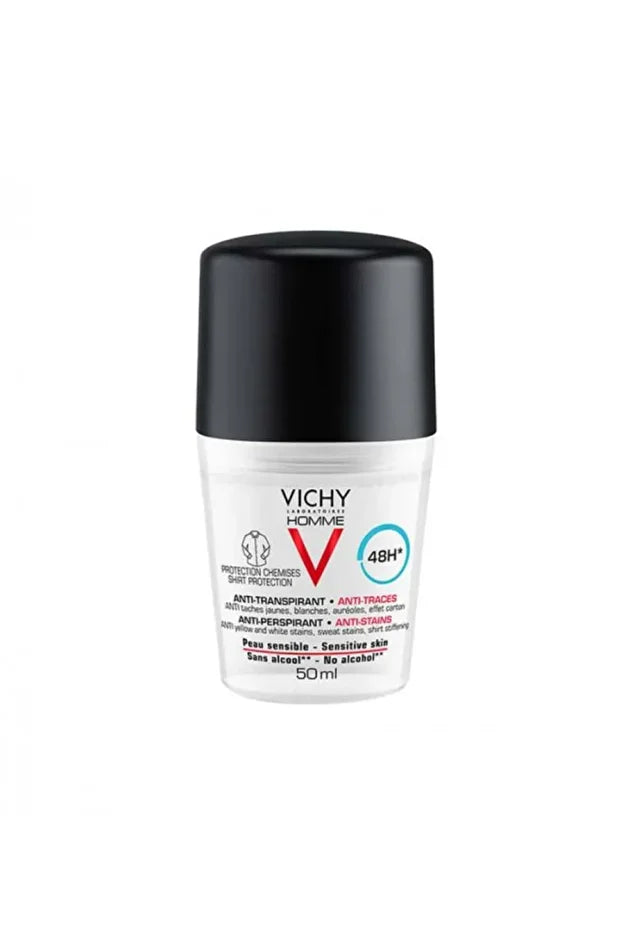 Vichy Vichy Homme Anti-Perspirant Deodorant, Stain Resistant Roll-On