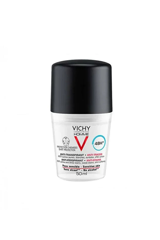 Vichy Vichy Homme Anti-Perspirant Deodorant, Stain Resistant Roll-On