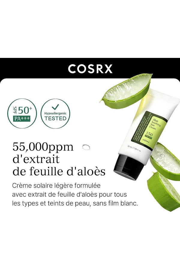 Cosrx Aloe Soothing Sun Cream Spf50 Pa+++ - Soothing Spf50+ Sun Cream with Aloe Vera Extract