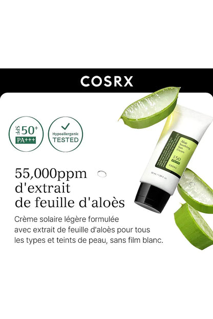 Cosrx Aloe Soothing Sun Cream Spf50 Pa+++ - Soothing Spf50+ Sun Cream with Aloe Vera Extract