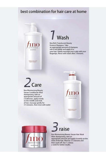 Fino Shiseido Fitit Fino Premium Touch Moist Shampoo & Conditioner Set, 550ml for Dry Hair