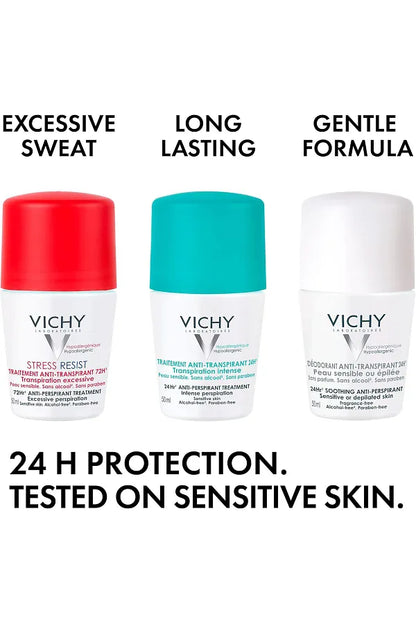 Vichy Anti-sweat And Anti-odor 48 Hour Effective Roll-on Deodorant 50 ml