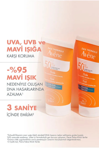 Avene Fluid Spf 50+ High Protection Sunscreen for Normal or Combination Skin 50 ml