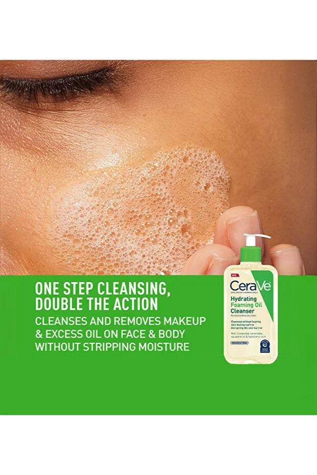 CeraVe Hydrating Foaming Oil Cleanser With Ceramides, Squalene Oil