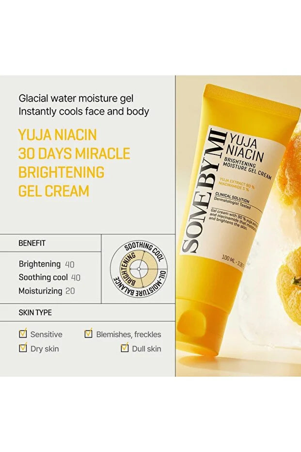 Some By Mi 2022 Version Yuja Niacin Brightening Moisture Gel Cream - 3.38Oz, 100ml