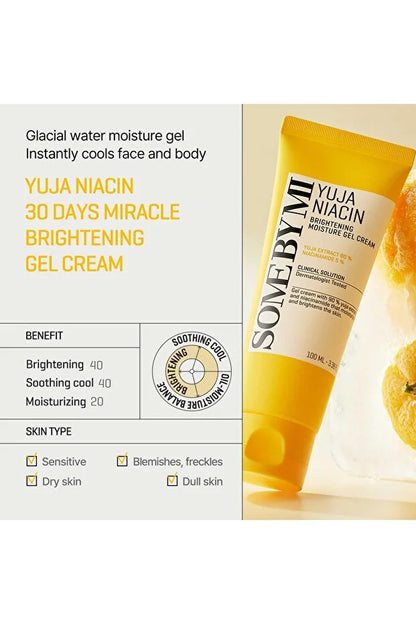 Some By Mi 2022 Version Yuja Niacin Brightening Moisture Gel Cream - 3.38Oz, 100ml