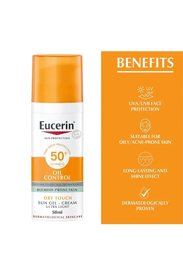 Eucerin Sun Protection Oil Control SPF50+ Dry Touch Gel-Cream for Acne Prone Skin 50ml