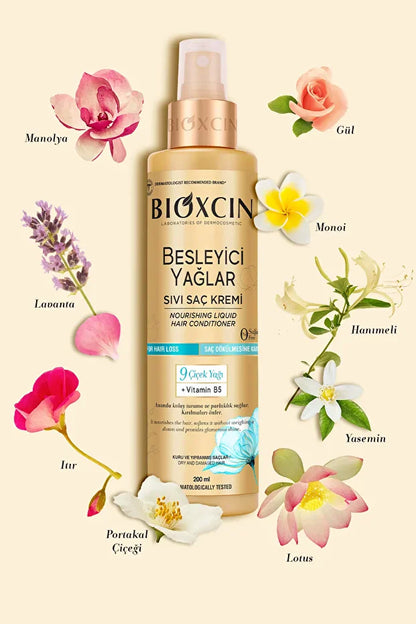 Bioxcin Nourishing Oils Liquid Conditioner 200 ml - Sulfate-Free. Dry and Damaged Hair Hair Loss Snow