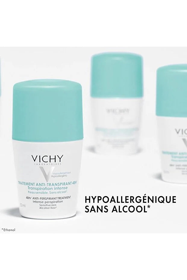 Vichy Deodorant Roll-on For Intense Perspiration Control, 48h Protection, Hypoallergenic, 50ml