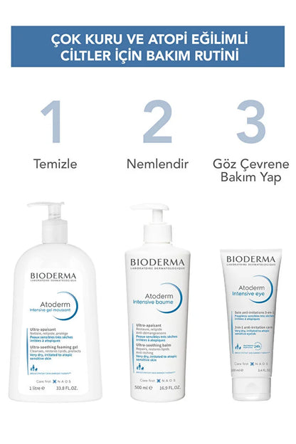 Bioderma Atoderm Intensive Eye - 100ml Cure Atopy Prone Eye Contour Cream and Cleansing Hyaluronic Acid