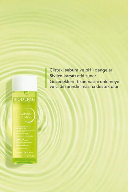 Bioderma Sebium Lotion 200ml - Pore Firming, Anti-Blackhead Purifying Salicylic Acid Tonic