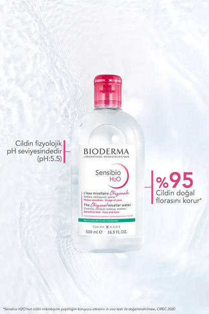 Bioderma Sensibio H2O Micellar Make-Up Cleansing Water for Sensitive and Normal Skin 500 ml