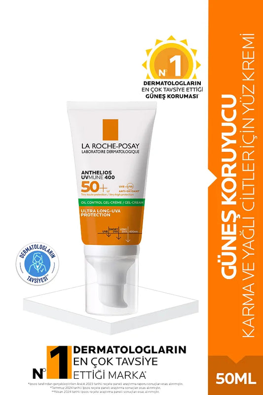 La Roche Posay Anthelios Oil Control Gel Cream Spf50+ Facial Sunscreen for Oily and Combination Skin