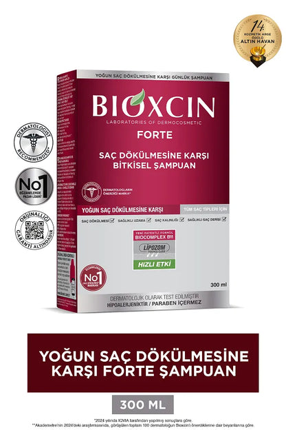 Bioxcin Forte 300 ml Shampoo - Intensive Shedding Shampoo All Hair Types