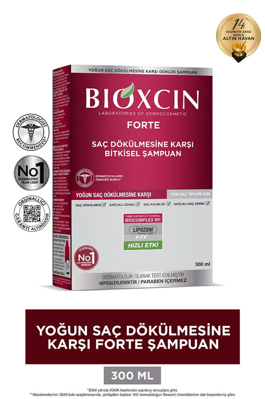 Bioxcin Forte 300 ml Shampoo - Intensive Shedding Shampoo All Hair Types