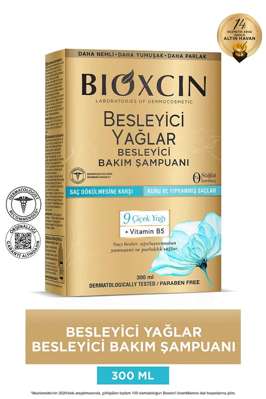 Bioxcin Nourishing Oils Shampoo for Dry and Damaged Hair 300 Ml-