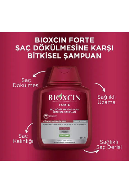 Bioxcin Forte Intensive Anti-Hair Loss 4 Pieces 300ml Herbal Shampoo + 1 Piece 100ml Gel Gift