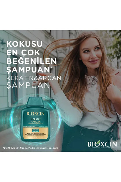 Bioxcin Keratin Argan Shampoo 300ml + Keratin Argan Repair Liquid Conditioner 150ml