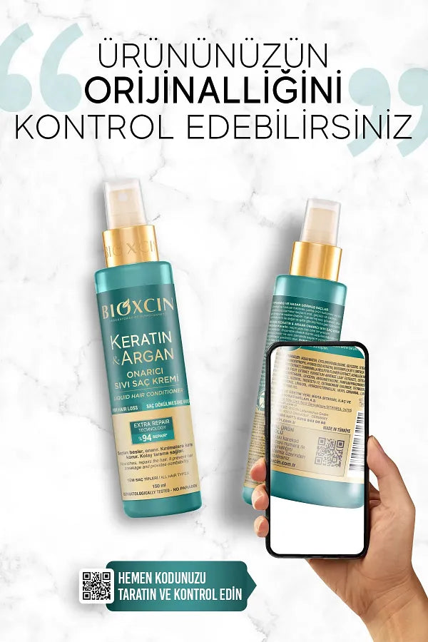 Bioxcin Keratin Argan Shampoo 300ml + Keratin Argan Repair Liquid Conditioner 150ml