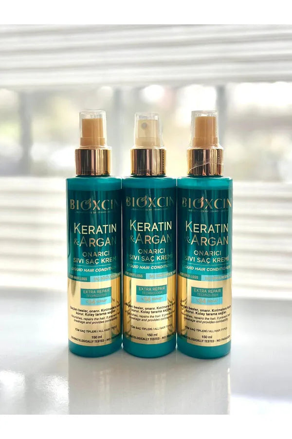 Bioxcin 150 ml Keratin and Argan Repair Liquid Conditioner - Set of 3